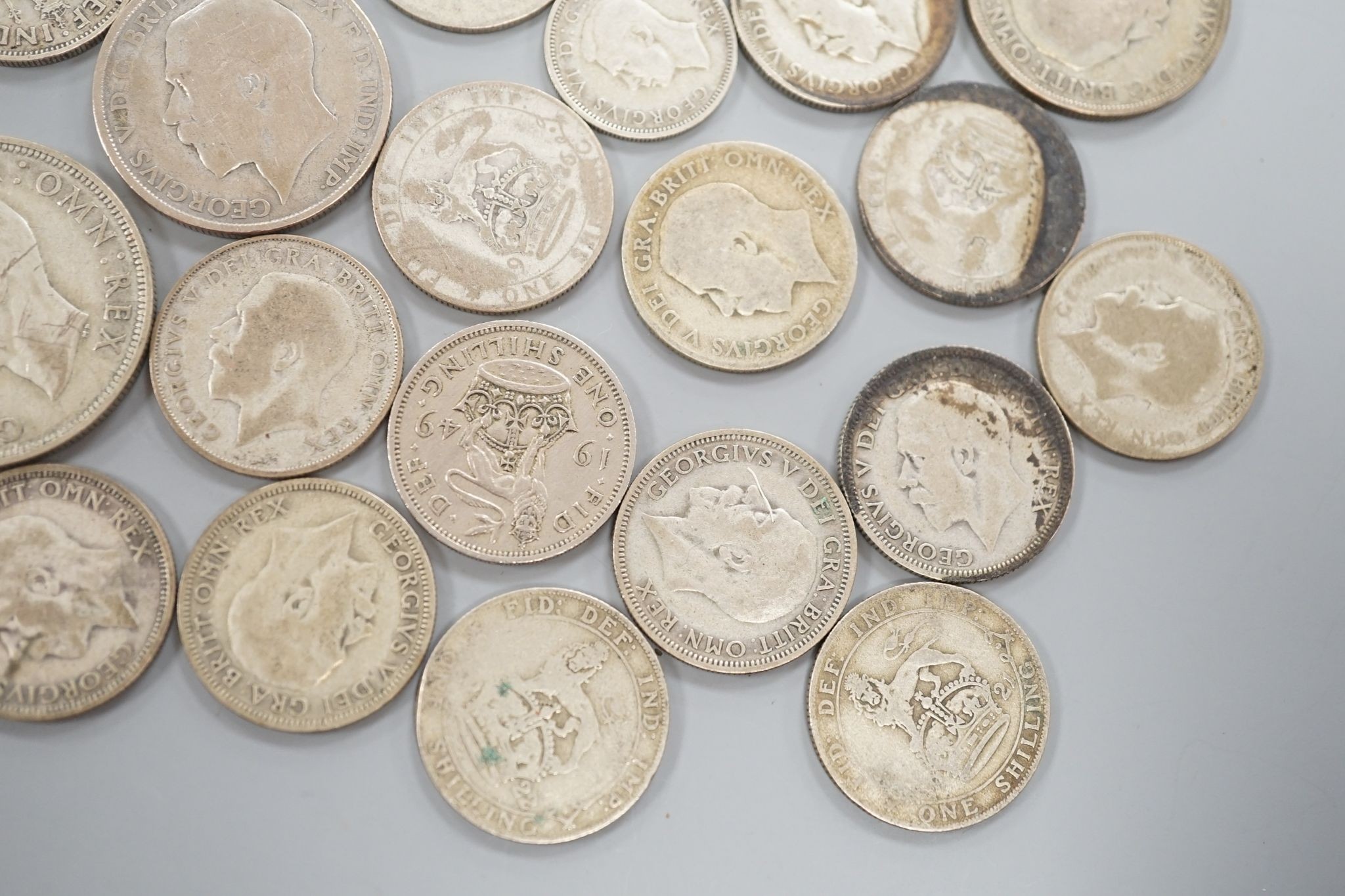 A group of George V and later coins